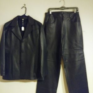 Woman's Genuine Leather Pantsuit